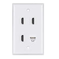 thumbnail image 2 of Placa de Pared HDMI 3 Puertos PHIZLI 1 Puerto Cat6 Ethernet HDMI 2.0, 2 of 2