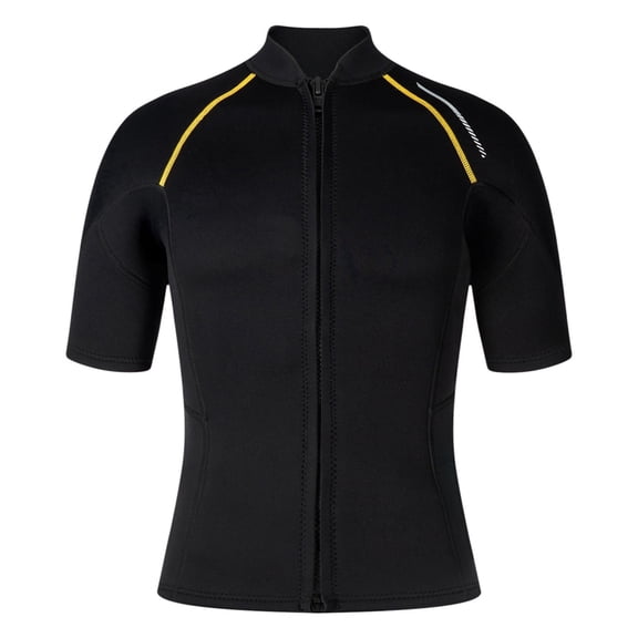 Fewfanhot Men's 1.5mm Neoprene Short Sleeve Wetsuit Tops, Thermal Protection Diving Suit Surfing Snorkeling Swimming Shirt