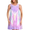 thumbnail image 1 of Fotbe Purple Sparkling Butterfly Vestido de Verano sin Mangas para Mujer – Vestido Midi Línea A, Estilo Camiseta Floral, Vestido Playero Casual y Fluido, 1 of 7