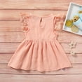 thumbnail image 2 of POINTERTECK Robe d'Été Sans Manches en Coton et Lin pour Bébé Fille Robe Décontractée à Bords en Dentelle Robe Nœud, 2 of 7