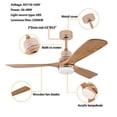 thumbnail image 4 of 48" Ceiling Fan Light LED Chandelier 3 Blades 6 Speed Timing Fan Lamp & Remote, 4 of 19
