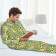 thumbnail image 6 of Hirioo Cartoon Panda And Leaf for Men's Pajama Sets 2 Piece Pjs Men's Long-Sleeved Pajama Set Button Down Sleepwear,S-XXL-XX-Large, 6 of 7
