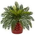 thumbnail image 1 of Nearly Natural 6307 Cycas in Red Ceramic Planter, 1 of 1