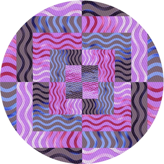 Ahgly Company Tapis d'Intérieur Lavable en Machine Carré Transitionnel Violet Violet, 3 Pieds Carré