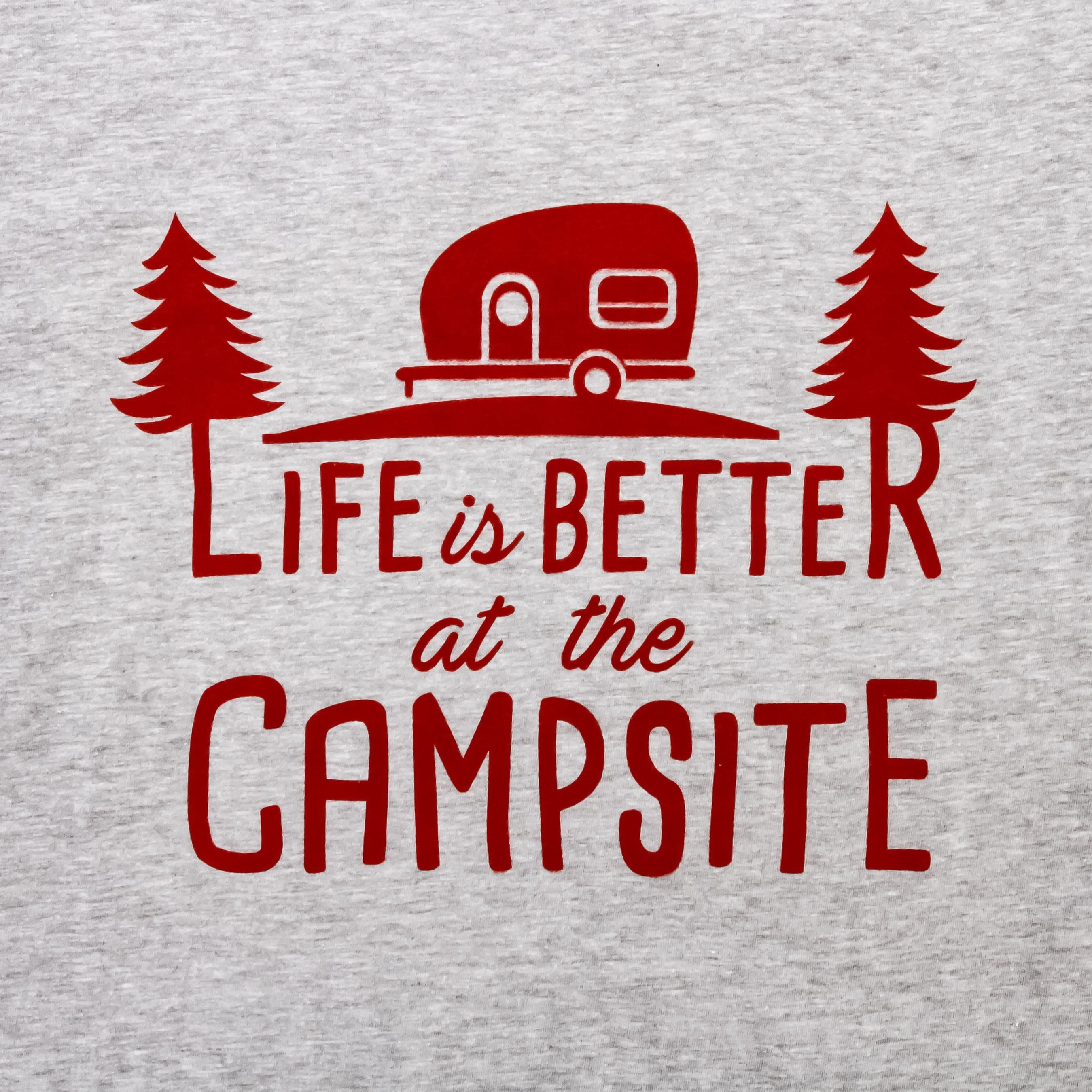 Camco Life is Better at The Campsite Heather Gray T-Shirt Soft Cotton Blend, Comfortable Material, Great for a Gym Shirt - XXL (53211)
