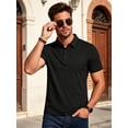 thumbnail image 7 of Cadmus Men's Polo Shirt Quick Dry Performance Short Sleeve Tactical Shirts Pique Jersey Golf Shirt,8688,Black,S, 7 of 7