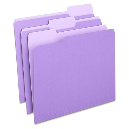 File Folders Letter Size 1/3 Cut - 200 Pack - Color File Folders for Office, Home, School - Durable 10.5pt Paper Stock with Tabs