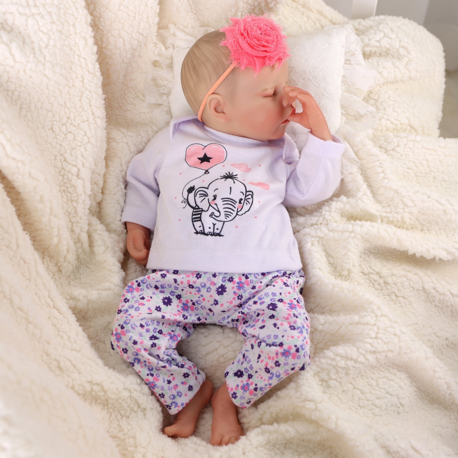 BABESIDE Reborn Baby Dolls 17.5-Inch Soft Cloth Body Realistic Baby Doll Baby Dolls Accessories for 3+ Years Old