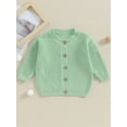 thumbnail image 2 of Wassery Baby Girls Knitted Cardigan Sweater 3M 6M 12M 18M Toddler Girls Long Sleeve Button Closure Knitted Tops Casual Warm Autumn Winter Clothes for Infant Girls, 2 of 8