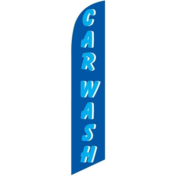 Car Wash blue/cyan Feather Banner Swooper Flag -No Wind Required- Replacement FLAG ONLY