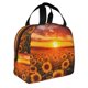 thumbnail image 2 of Easygdp Sunset Golden Sunflower Field Bolsa Térmica Premium - Tela Oxford Impermeable, Gran Capacidad, Bolsillo Frontal, Unisex para Trabajo, Escuela, Actividades al Aire Libre y Picnics, 2 of 8