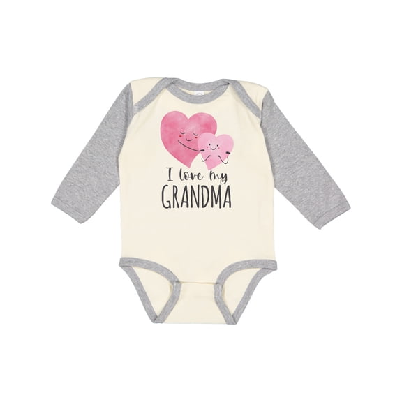 Inktastic I Love My Grandma Two Hugging Hearts Boys or Girls Long Sleeve Baby Bodysuit