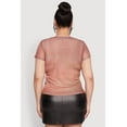 thumbnail image 5 of Women's Plus Size Rhinestone Studded Graphic Print Mesh Tee, 5 of 5