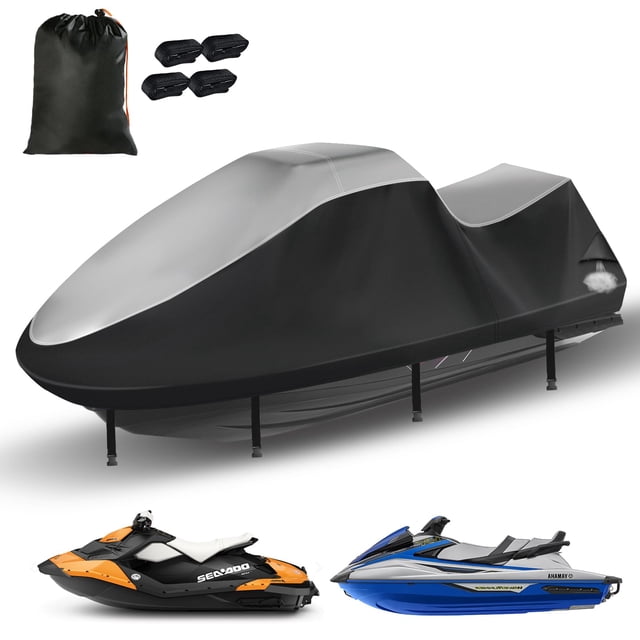 Funda para moto acuática GRABADO, duradera, 420D, impermeable, para 2 o 3 plazas
