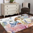 thumbnail image 3 of Brown Turtle Coastal Area Rugs 2.7'x5', Washable Small Throw Rugs for Kitchen Bedroom, Summer Beach Coral Seahorse Botanical Indoor Outdoor Rug Non-Slip Low Pile Carpet Runner Reversible Floor Mats, 3 of 8