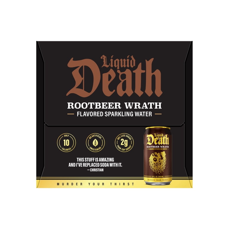 Liquid Death Sparkling Water Root Beer Flavored 12oz Cans 6-Pack