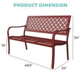 Grand Patio HeavyDuty Outdoor Garden Bench, AntiRust Frame, Seating for 23, Cherry Red