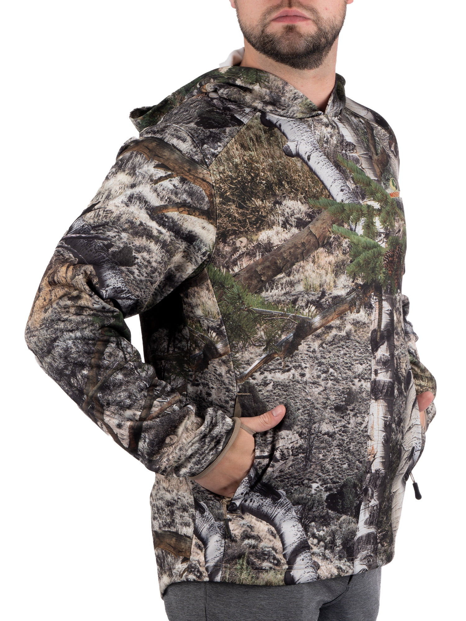 Men's Camo Hunting Performance Hoodie Pullover Sweatshirt by Mossy Oak, Sizes S-3XL