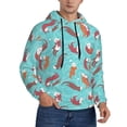 thumbnail image 2 of Naloa Sea Otters Family In Blue Water Men's Casual Hooded Collar Drawstring Hoodies Pullover Sweatshirts Casual Long Sleeve Shirts-4X-Large, 2 of 7