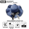 thumbnail image 2 of 54-58 cm circunferencia del sombrero femenino verano al aire libre playa grandes aleros protector solar sombrero de paja cinta de lunares plegable, 2 of 5