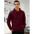 thumbnail image 3 of Coshow Men's Hooded Sweatshirt Casual Long Sleeve Waffle Knit Drawstring Pullover, 3 of 5