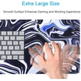 thumbnail image 3 of Black White Large Mouse Pad XXL Extended Abstract Waves Mousepad Marble Texture Non-Slip Rubber Base Gaming Mouse Mat Rectangle Laptop Keyboard Desk Pads(Size:31.5x11.8in), 3 of 6