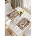 thumbnail image 5 of Farmhouse Star Brown Placemats Set of 4, Retro Branches Berry Wooden Grain Placemats for Dining Table, Place Mats for Kitchen Tabletop, Waterproof Wipeable Dining Table Mats Set, 5 of 9