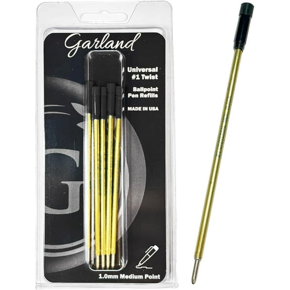 Garland Universal #1 Cross Compatible Ballpoint Pen Refill, 1.0mm Medium Point, 5 Count
