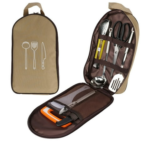 Camp Cooking Utensils Stainless Steel Portable Multifunctional Kitchen Cookware Kit for Outdoor Camping