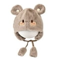 thumbnail image 2 of Cute Baby Boys Girls Winter Hats Bear Ears Earmuffs Cap with Soft Balls, Fleece Warm Hemming Caps, 2 of 7