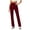 S1-Wine, variant on successthop Straight Leg Yoga Pants with Pockets Women Casual Gym with Pockets Elastic Trousers Solid Trendy Bottoms Red
