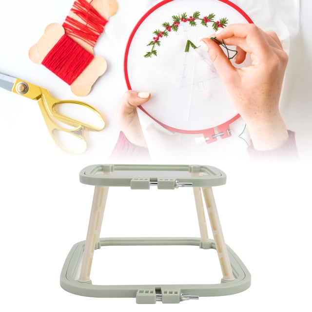 Double Layer Embroidery Frame, Adjustable Integrated Stitch Hoop Stand for Desktop, ABS Needlework Holder Tool, Suitable for Household, Most Scenes