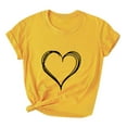 thumbnail image 4 of Summer Xqxayjr Women's Summer Tops Shirts Under $10 Loose Fitting Short Sleeve Shirt Love Heart Graphic Print Basic Crew Neck Business Work T Shirts Gifts for Mom, 4 of 6