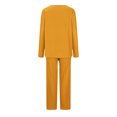 thumbnail image 3 of Viadha Cotton Pajamas for Women Set Women's Solid Color Casual Long Top Pants Pajama Set, 3 of 4
