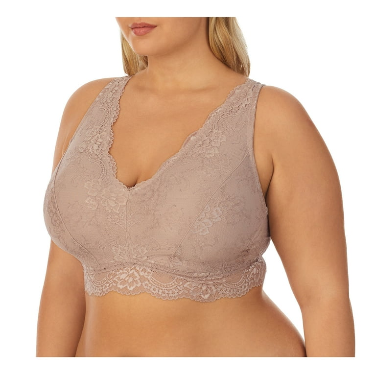 DreamFit Underwear for Women Plus Size Full Coverage Wireless Lace Bralette  