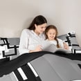 thumbnail image 4 of Homewish Geometric Plaid Full Size Comforter Sets,Mid Century Artwork Bedding Comforter Set,Black Gray,Black Reversible,3 Pieces,1 Comforter and 2 Pillowcases, 4 of 7
