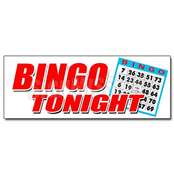 36" BINGO TONIGHT DECAL sticker public welcome free cards cash play win