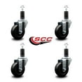 thumbnail image 2 of 3.5 Inch Soft Rubber Wheel Swivel 1-1/4 Inch Expanding Stem Caster Set SCC, 2 of 2