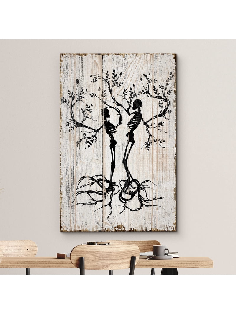 wall26 Canvas Print Wall Art Spooky Skeleton Tree Silhouettes on