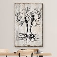 thumbnail image 3 of wall26 Canvas Print Wall Art Spooky Skeleton Tree Silhouettes on Wood Panels Nature Wilderness Illustrations Modern Art Rustic Relax/Calm Multicolor for Living Room, Bedroom, Office - 16"x24&quo, 3 of 5