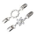 thumbnail image 4 of MasteelfCA 2pcs Fashion Silk Scarf Buckle Alloy Corsage Stylish Brooch (Assorted Color), 4 of 8