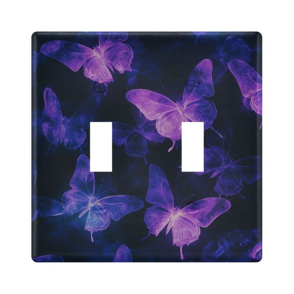 Purple Glowing Butterflies Decorative Light Switch Plates Switch Cover Decorative Wall Plates Ideal for Living Room Kitchen Bedroom and Study