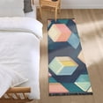 thumbnail image 3 of Yayeee Runner Rug for Bedroom 2'x6' Machine Washable Hallway Non Slip Mat, Blue Cubes, 3 of 8