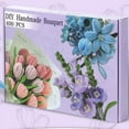thumbnail image 2 of Kit de manualidades con limpiapipas: 400 piezas de colores surtidos, alambres florales, estambres, cinta y barras de pegamento para ramos de flores. Fácil de doblar y moldear para proyectos, 2 of 9