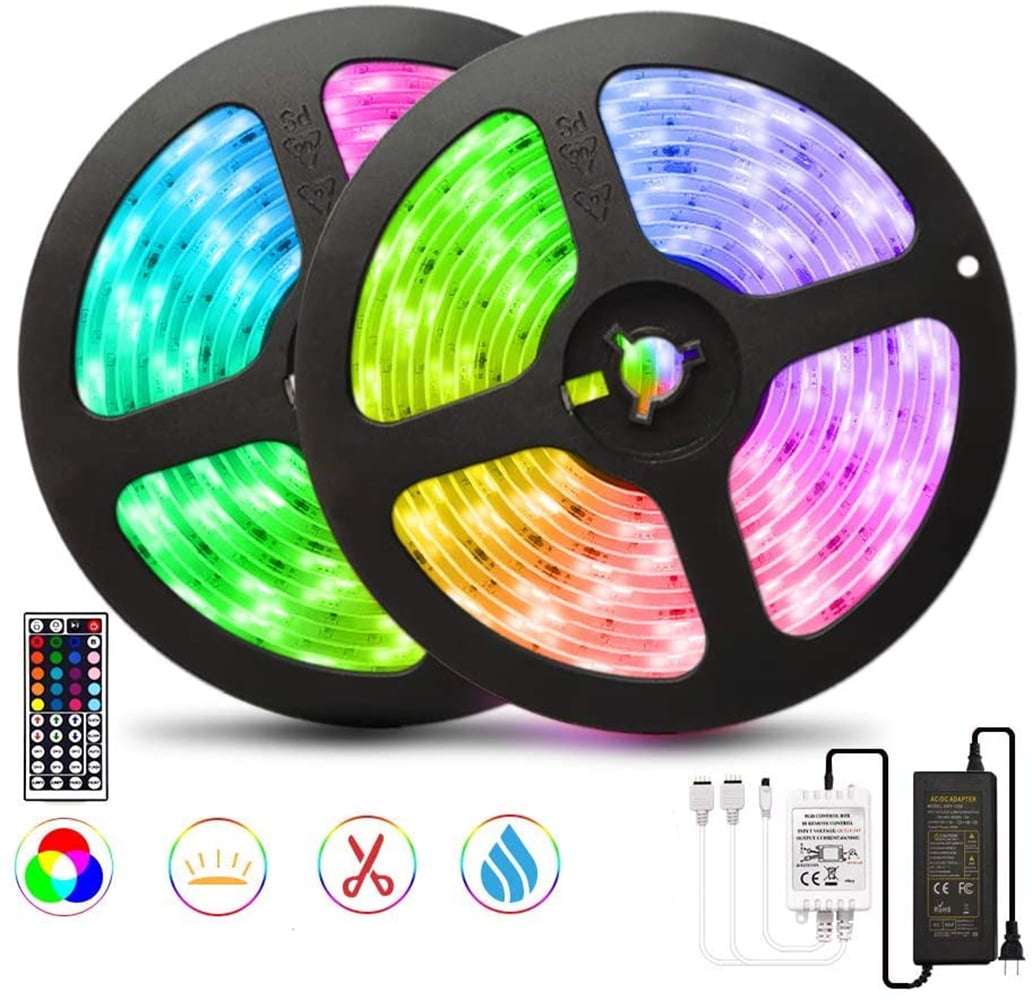 32 10/12ft 600 LED SMD3528 RGB Colour Changing LED Flexible Strip Light Kit Ir 
