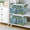 thumbnail image 2 of Yayeee Foldable Storage Basket for Shelves with Handles Waterproof Cloth Bins, Blue Mountain, 2 of 7