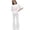 White, variant on Girls Clothes 2 Piece Cute Bow Print T-Shirt Tops & Flare Pants Spring Summer Outfits Teen Tween Girls Fashion Clothing Sets ﻿ (White, 8-9 Years)