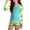 Multicolor3, variant on Girls Sun Protection Swimwear Tropical Print 2 Piece Quick Dry Swimsuit with Chest Pad Long Sleeve Rash Guard for 12-17 Years