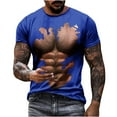 thumbnail image 2 of ALLLIST Short Sleeve Mens Tops Clearance Under $5 Blue Crew Neck Muscle Graphic Loose Gift Printed T-Shirts Mans Tees, 2 of 6
