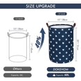 thumbnail image 3 of Bolsa de almacenamiento grande de 20", cesto para ropa sucia con cordón, bolsa de lavandería plegable, cesto para ropa sucia plegable de gran capacidad (azul estrella, grande), 3 of 5